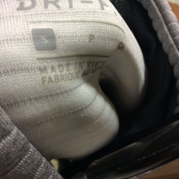 Nike Gray Knit Ribbed Training Dry Fit Sweatshirt Hoodie Pink Swoosh S - Picture 11 of 13